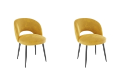 Набор стульев Моли 2 шт. CHS.N.04 желтый велюр/черный