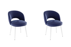 Набор стульев Моли 2 шт. CHS.N.04 синий велюр/белый