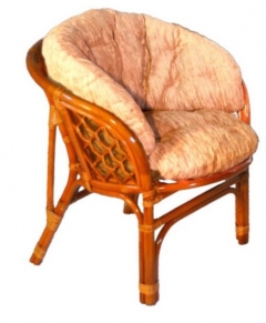 Кресло Багама, подушки коричневые или светлые полные Bahama5 коньяк
